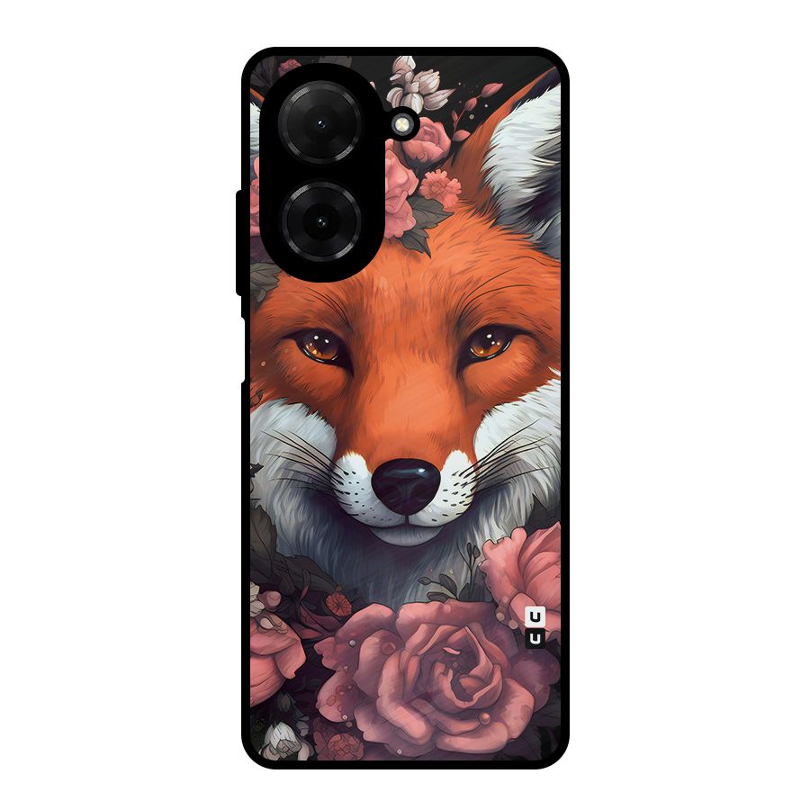 Fox and Roses Metal Back Case for Redmi A5 4G