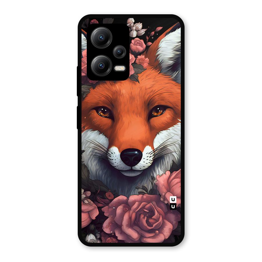 Fox and Roses Metal Back Case for Redmi Note 12 5G