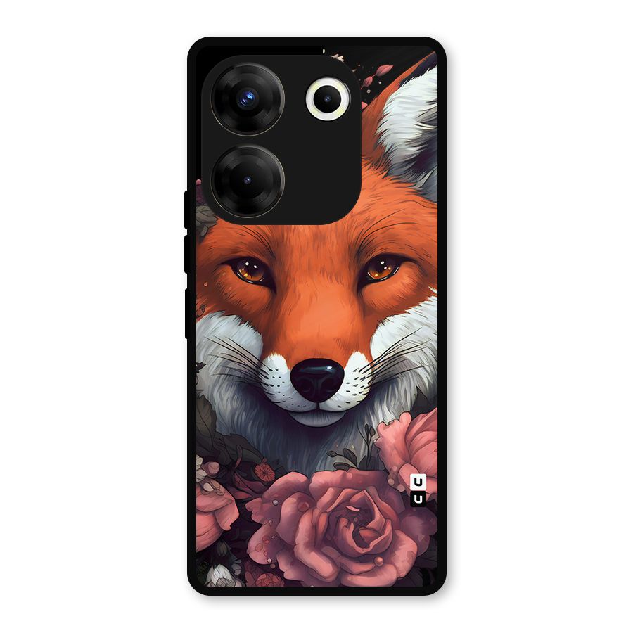 Fox and Roses Metal Back Case for Tecno Camon 20