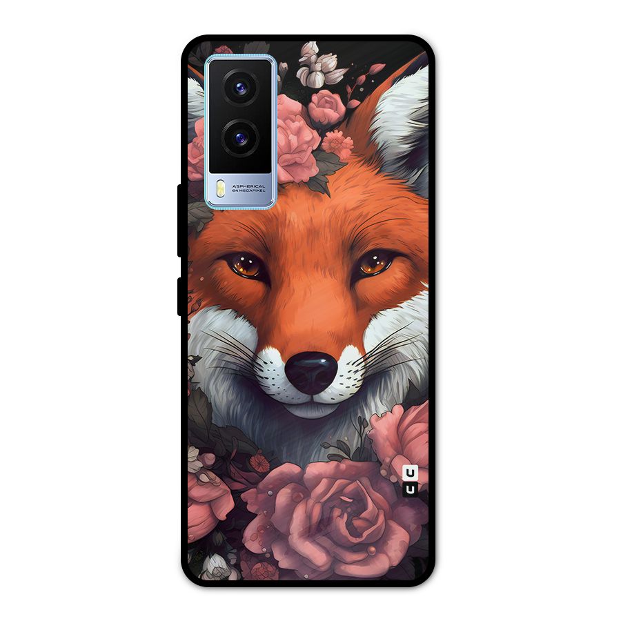 Fox and Roses Metal Back Case for Vivo V21e 5G