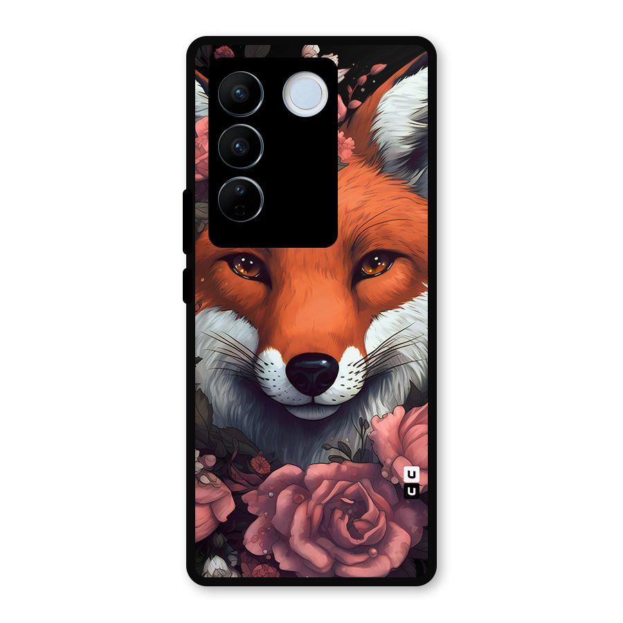 Fox and Roses Metal Back Case for Vivo V27