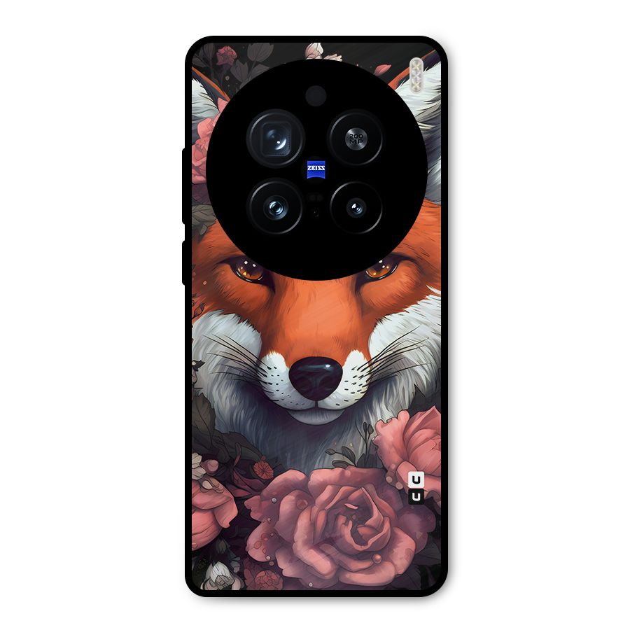 Fox and Roses Metal Back Case for Vivo X200 Pro