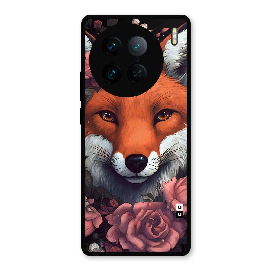 Fox and Roses Metal Back Case for Vivo X90 Pro