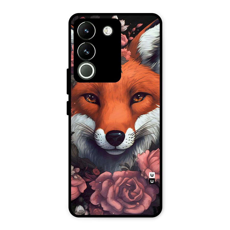 Fox and Roses Metal Back Case for Vivo Y200