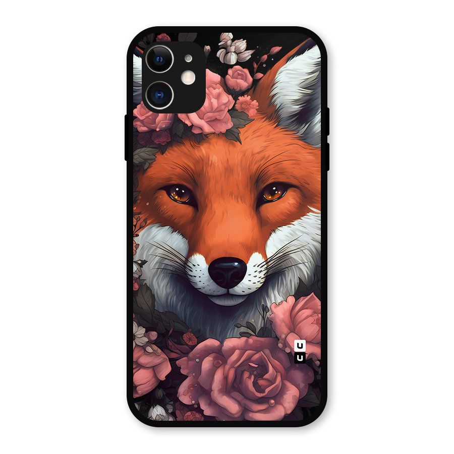 Fox and Roses Metal Back Case for iPhone 11