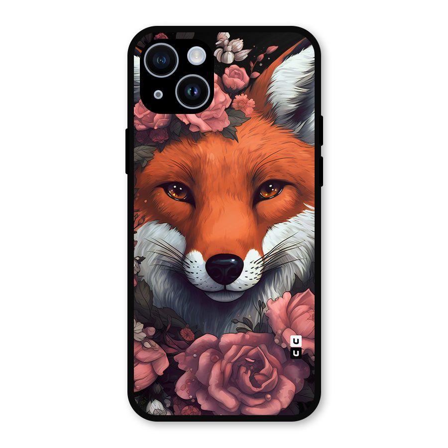 Fox and Roses Metal Back Case for iPhone 14