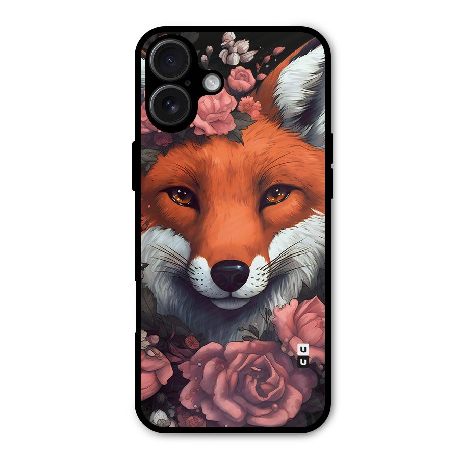 Fox and Roses Metal Back Case for iPhone 16 Plus
