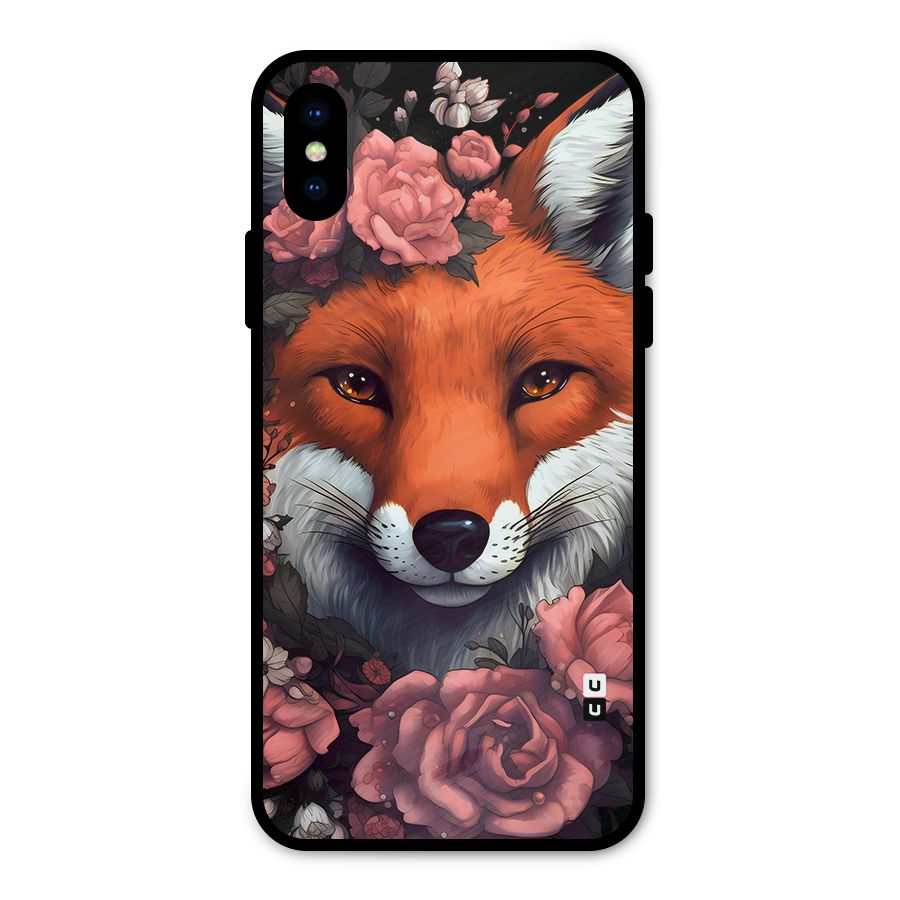 Fox and Roses Metal Back Case for iPhone X