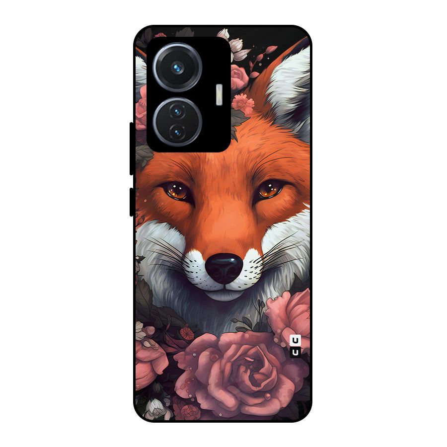 Fox and Roses Metal Back Case for iQOO Z6 44W