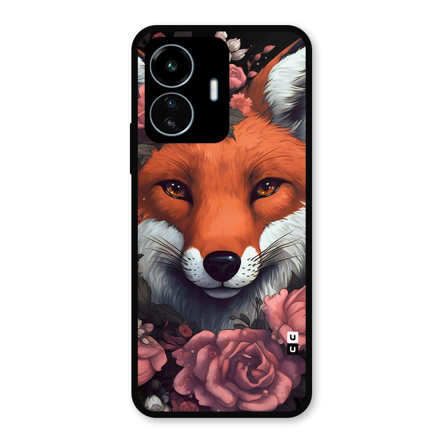 Fox and Roses Metal Back Case for vivo iQOO Z6 Lite 5G