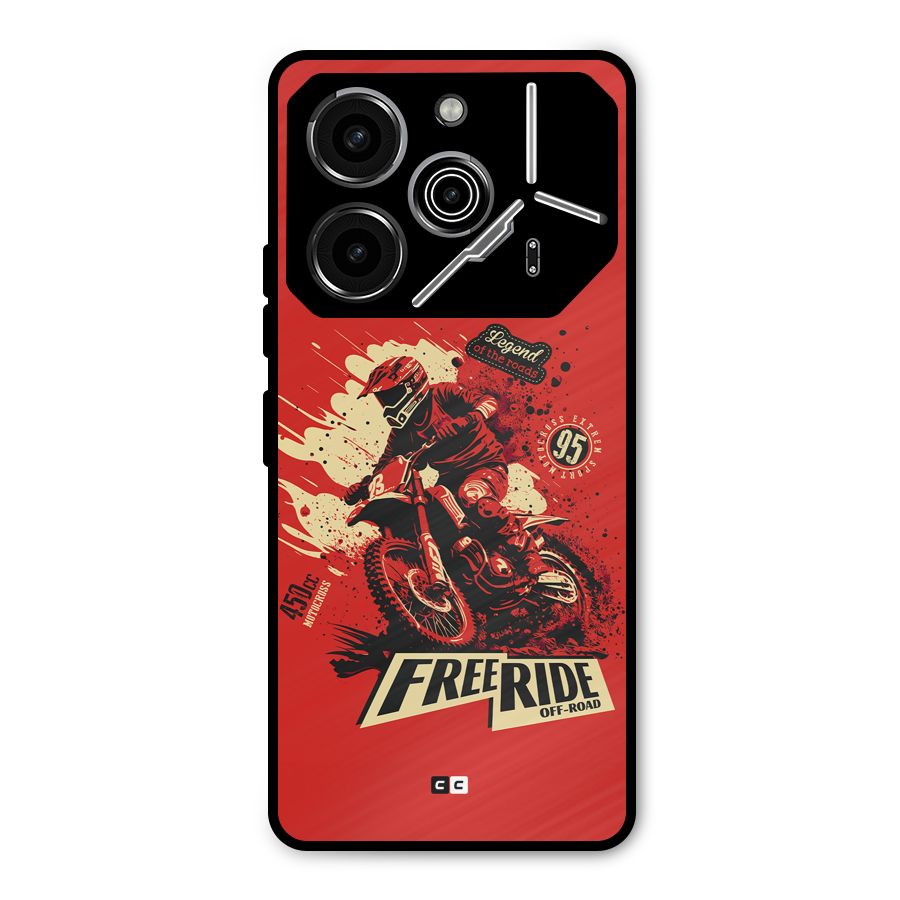 Free Ride Metal Back Case for Tecno Pova 6 Pro