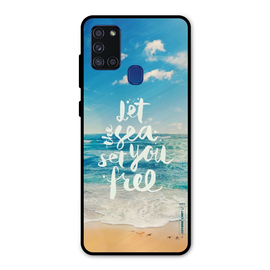 Free Sea Metal Back Case for Galaxy A21s