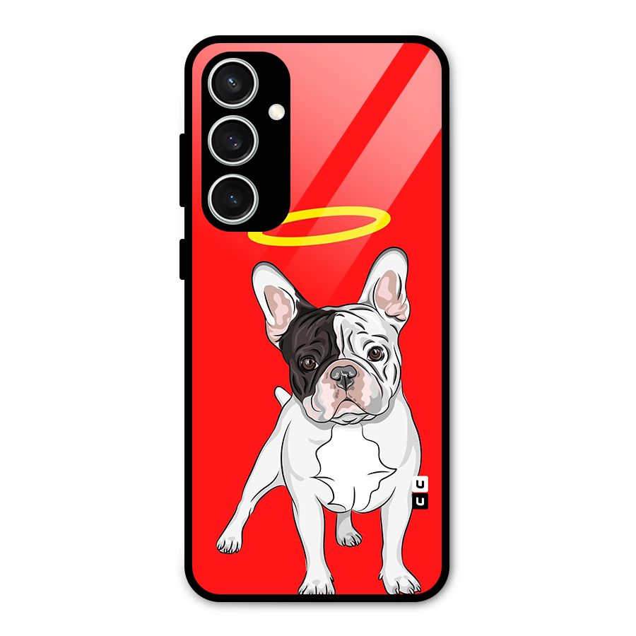 French Cute Angel Doggo Glass Back Case for Galaxy S23 FE