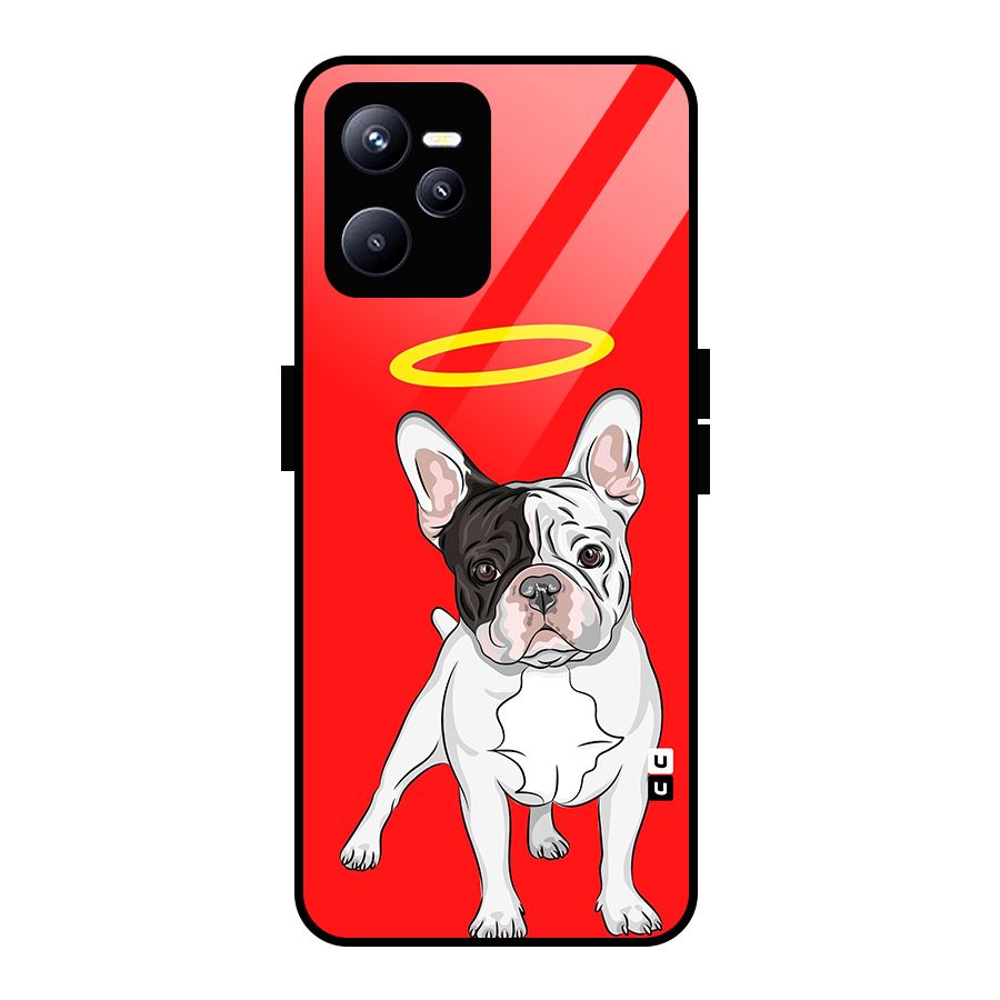 French Cute Angel Doggo Glass Back Case for Realme C35