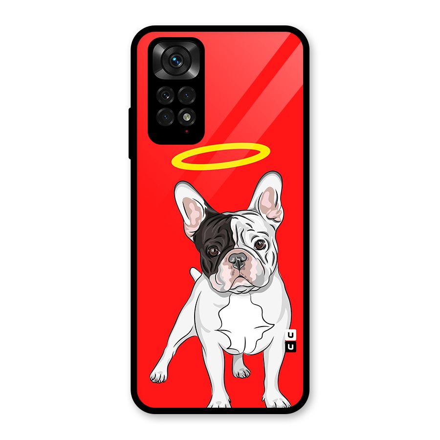 French Cute Angel Doggo Glass Back Case for Redmi Note 11S