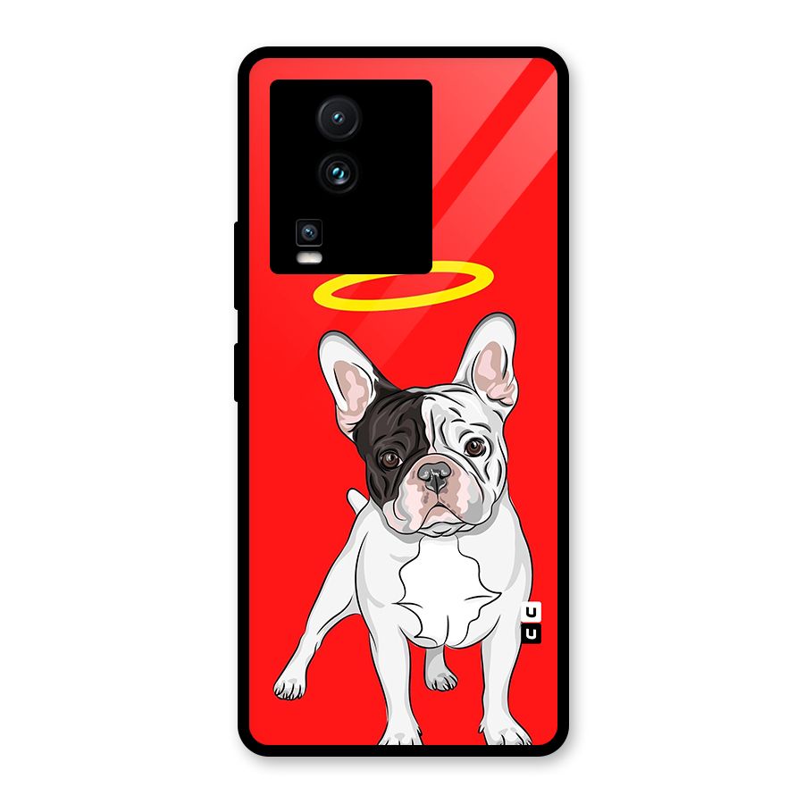 French Cute Angel Doggo Glass Back Case for Vivo iQOO Neo 7