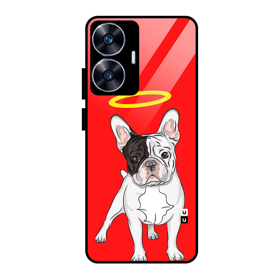 French Cute Angel Doggo Glass Back Case for realme C55