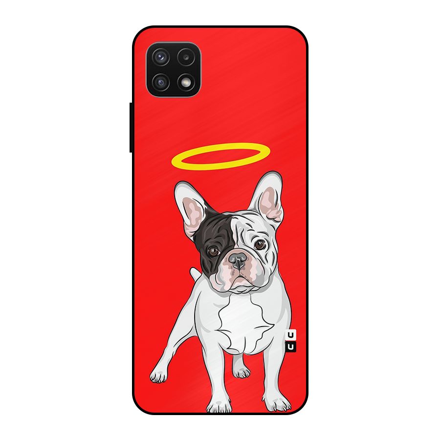 French Cute Angel Doggo Metal Back Case for Galaxy A22 5G