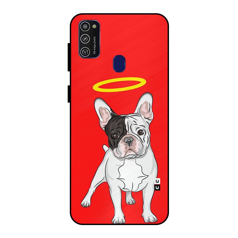 French Cute Angel Doggo Metal Back Case for Galaxy M30s