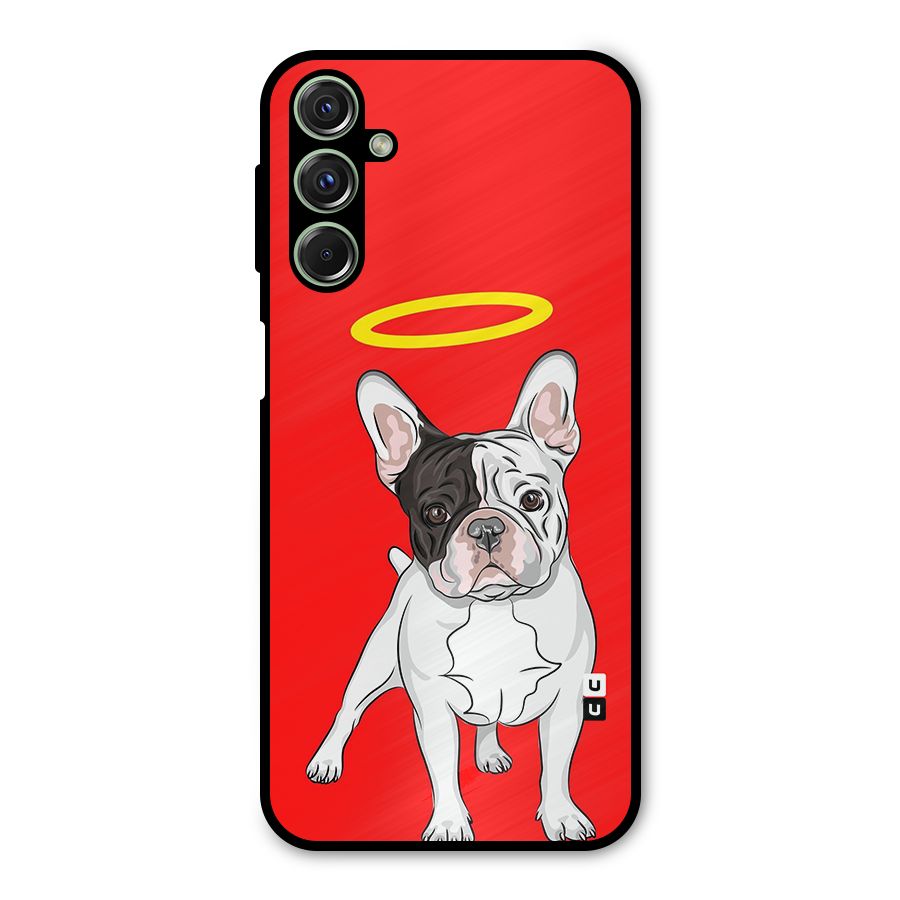 French Cute Angel Doggo Metal Back Case for Galaxy M34