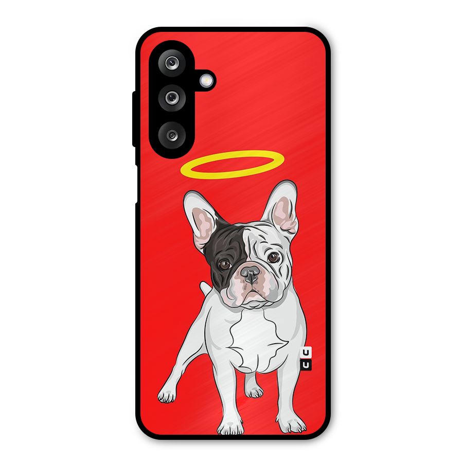 French Cute Angel Doggo Metal Back Case for Galaxy M36