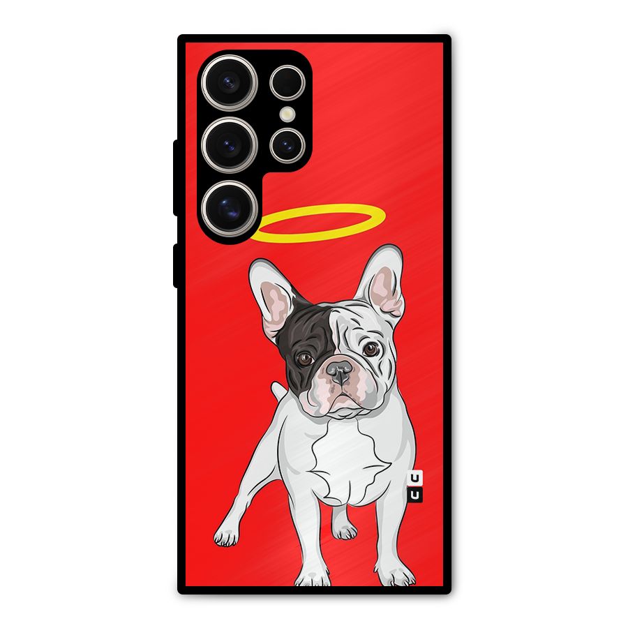French Cute Angel Doggo Metal Back Case for Galaxy S24 Ultra