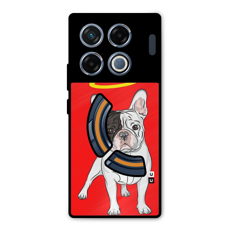 French Cute Angel Doggo Metal Back Case for Infinix GT 20 Pro