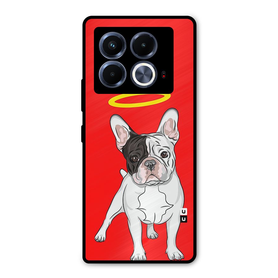 French Cute Angel Doggo Metal Back Case for Infinix Note 40 5G