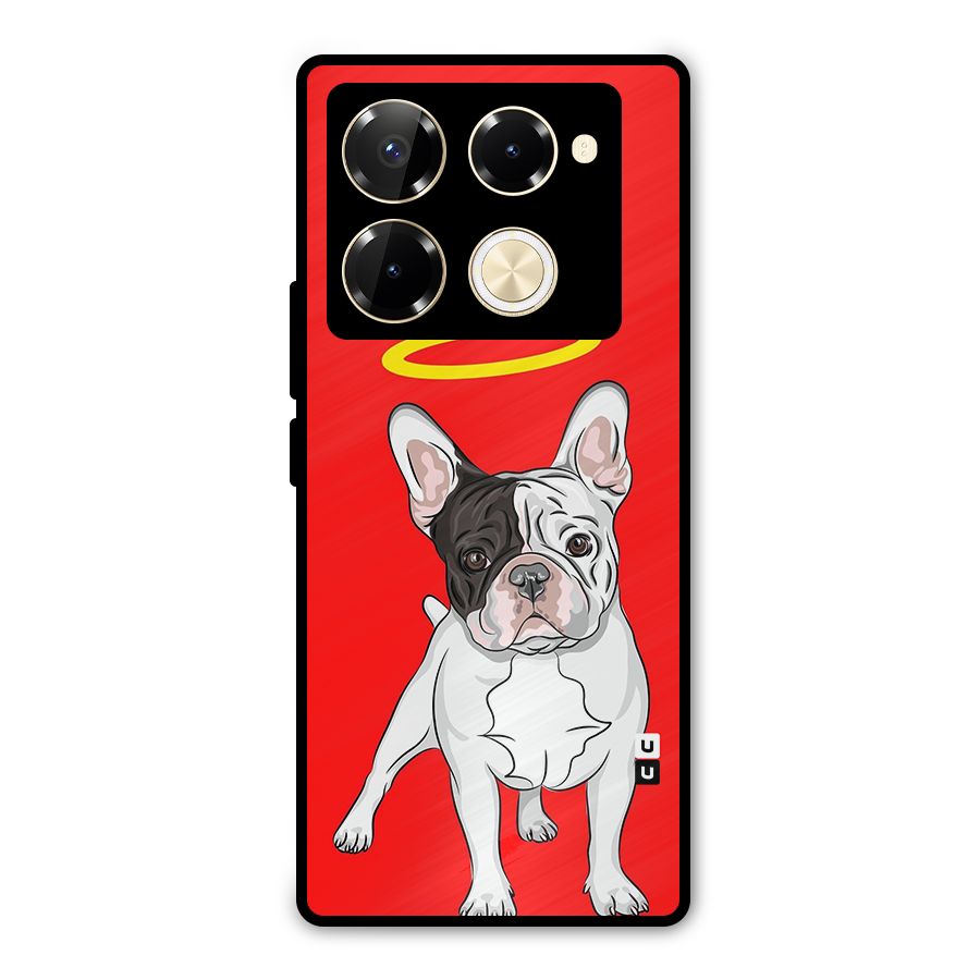 French Cute Angel Doggo Metal Back Case for Infinix Note 40 Pro Plus