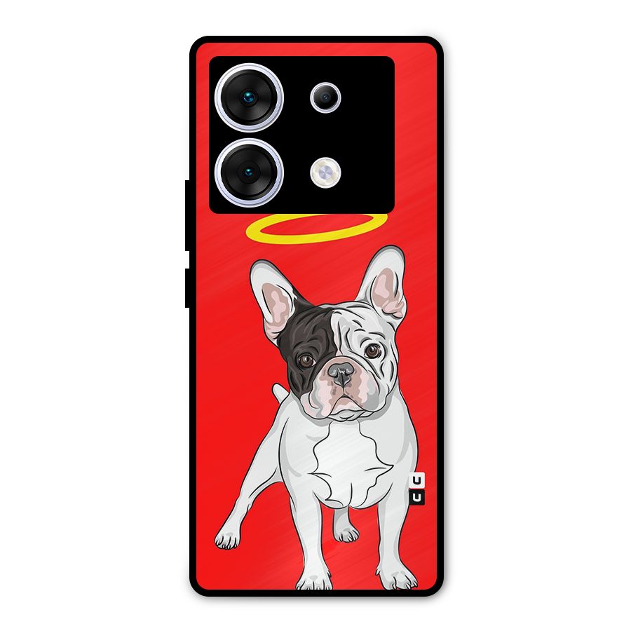 French Cute Angel Doggo Metal Back Case for Infinix Zero 30 5G