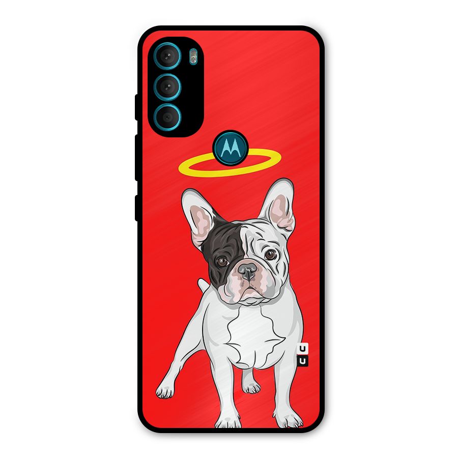 French Cute Angel Doggo Metal Back Case for Moto G71 5G