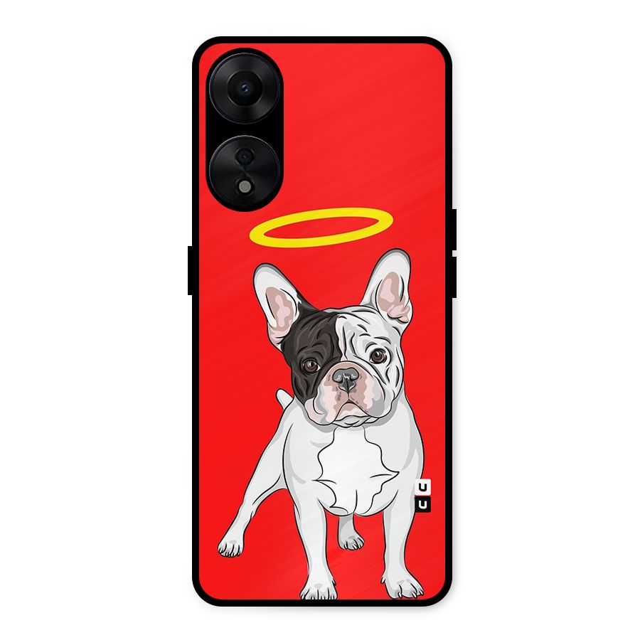 French Cute Angel Doggo Metal Back Case for Oppo A78 5G
