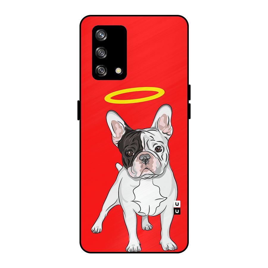 French Cute Angel Doggo Metal Back Case for Oppo F19
