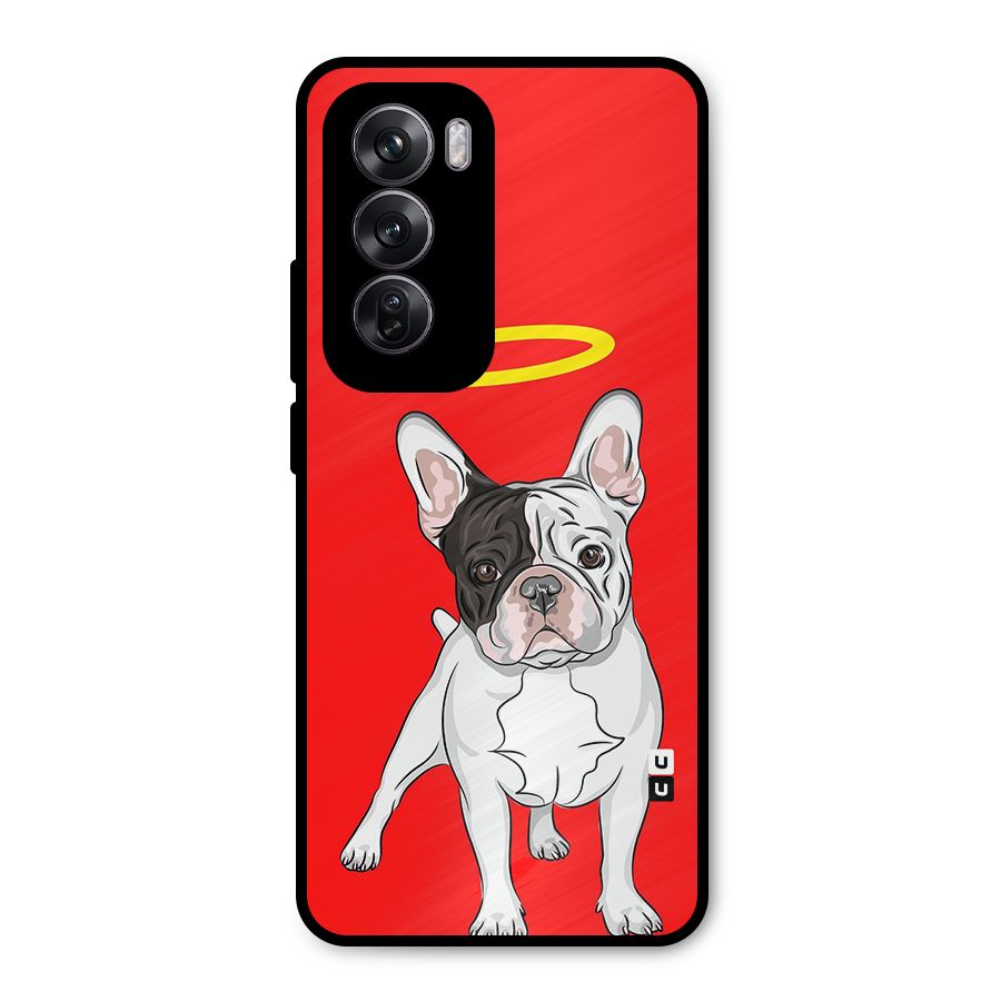 French Cute Angel Doggo Metal Back Case for Oppo Reno12 Pro