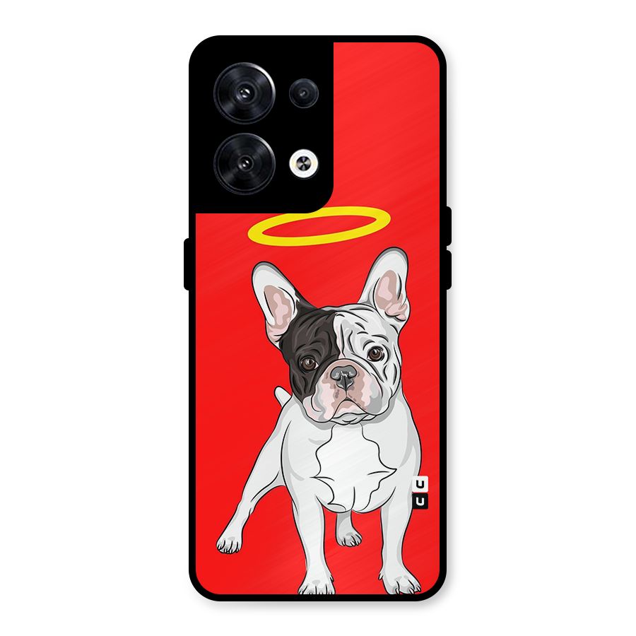 French Cute Angel Doggo Metal Back Case for Oppo Reno8 5G