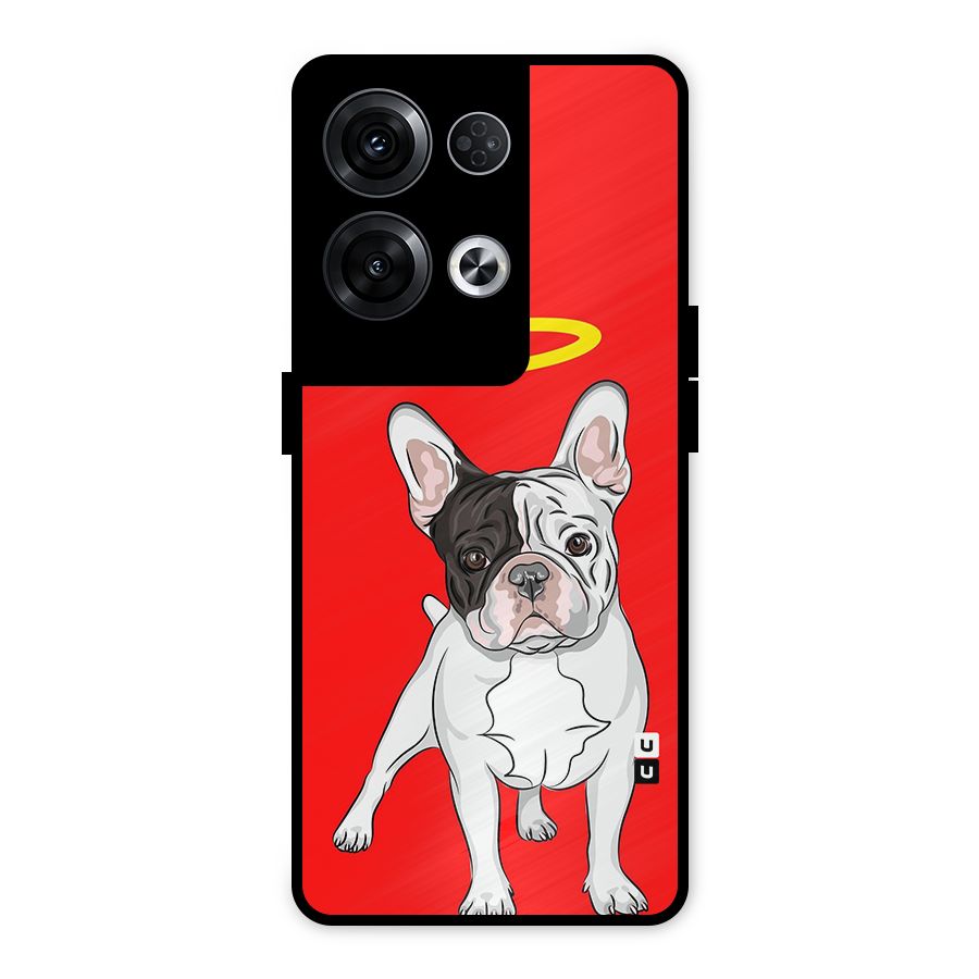 French Cute Angel Doggo Metal Back Case for Oppo Reno8 Pro 5G