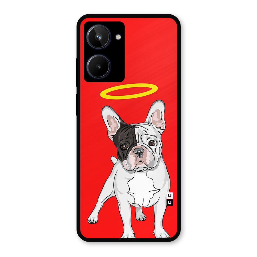 French Cute Angel Doggo Metal Back Case for Realme 10
