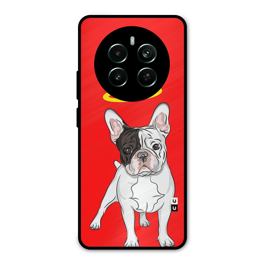 French Cute Angel Doggo Metal Back Case for Realme 12 Plus