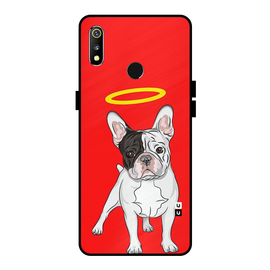 French Cute Angel Doggo Metal Back Case for Realme 3i
