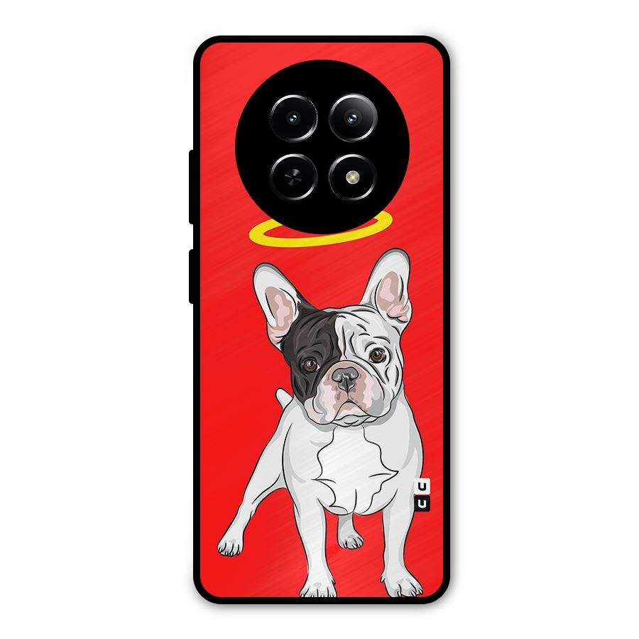 French Cute Angel Doggo Metal Back Case for Realme Narzo N65