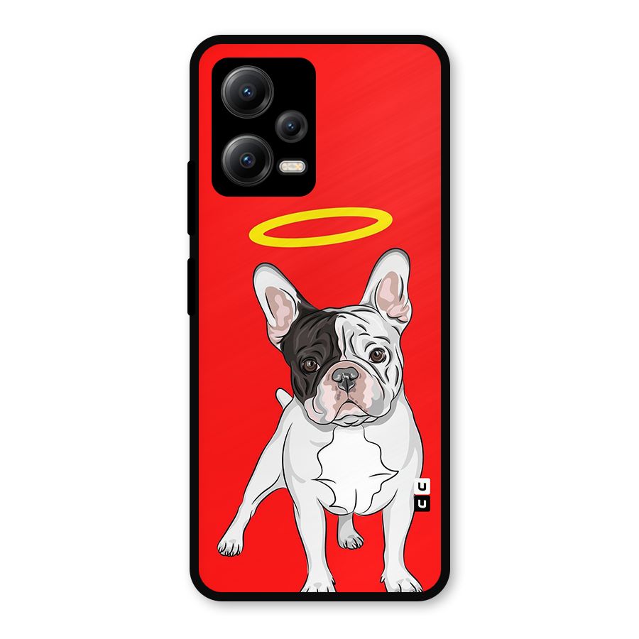 French Cute Angel Doggo Metal Back Case for Redmi Note 12 5G