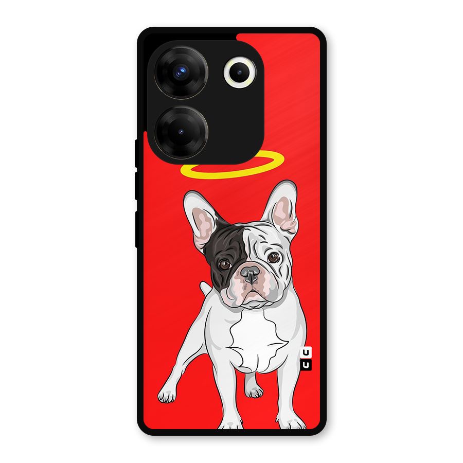 French Cute Angel Doggo Metal Back Case for Tecno Camon 20 Pro