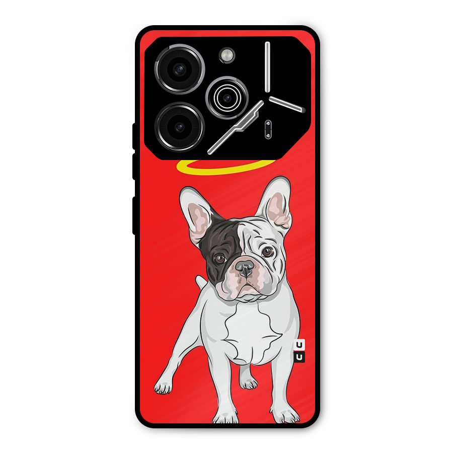 French Cute Angel Doggo Metal Back Case for Tecno Pova 6 Pro