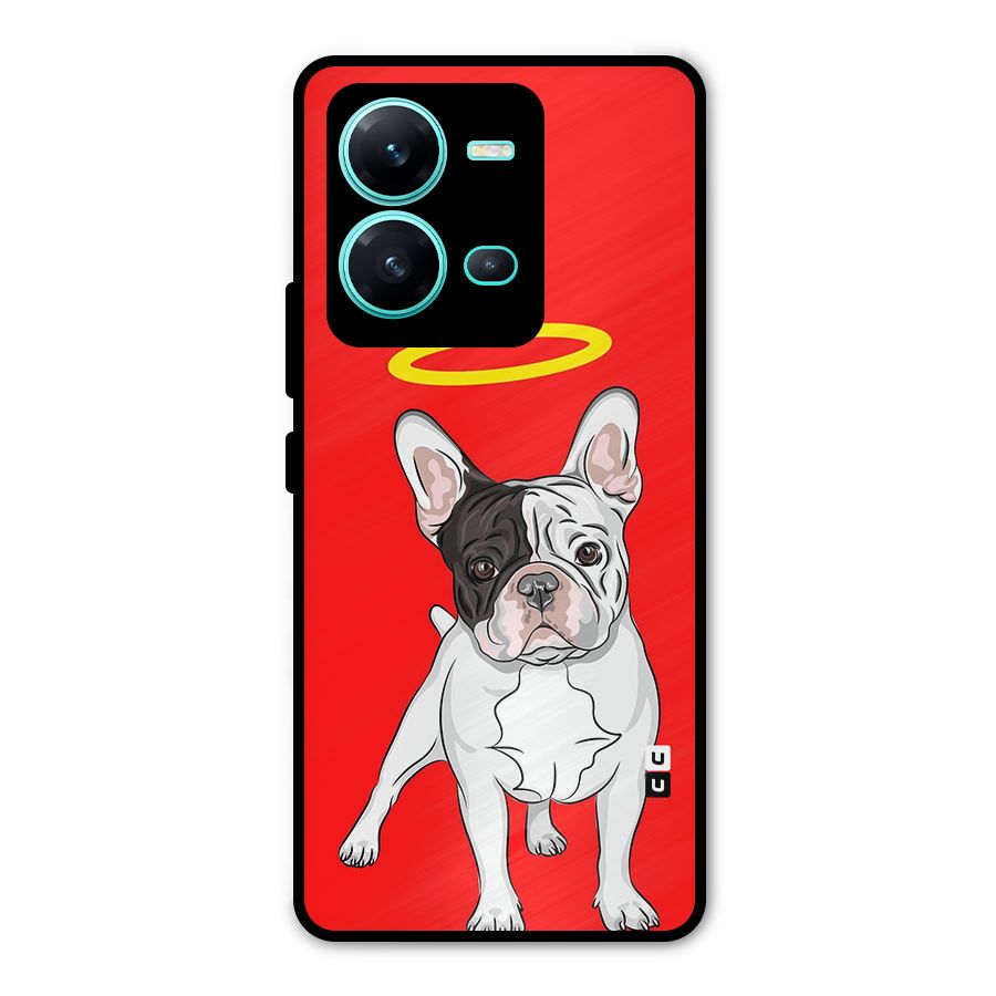 French Cute Angel Doggo Metal Back Case for Vivo V25