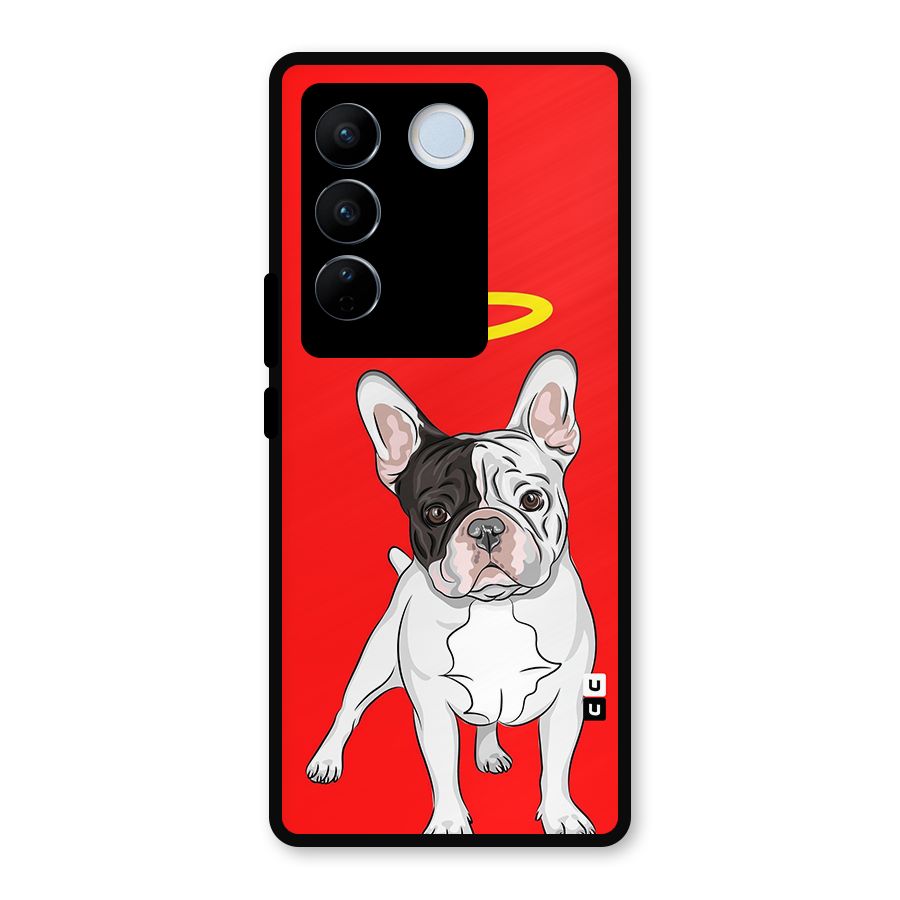 French Cute Angel Doggo Metal Back Case for Vivo V27