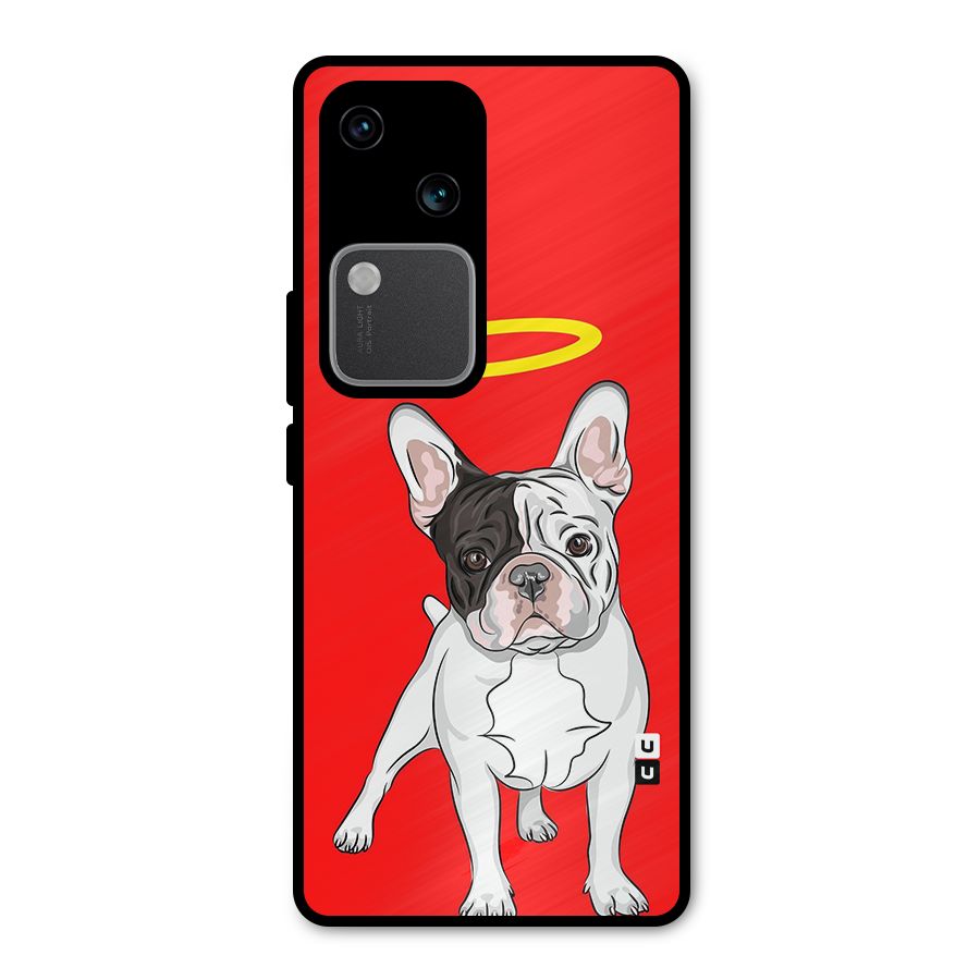 French Cute Angel Doggo Metal Back Case for Vivo V30