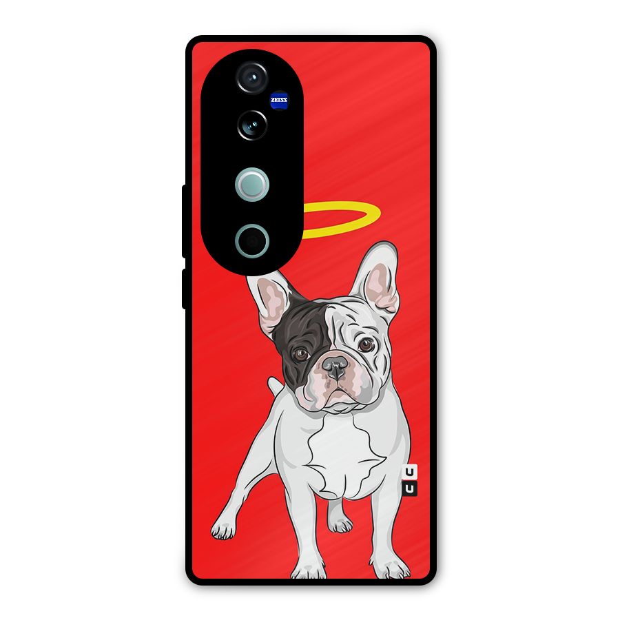 French Cute Angel Doggo Metal Back Case for Vivo V40