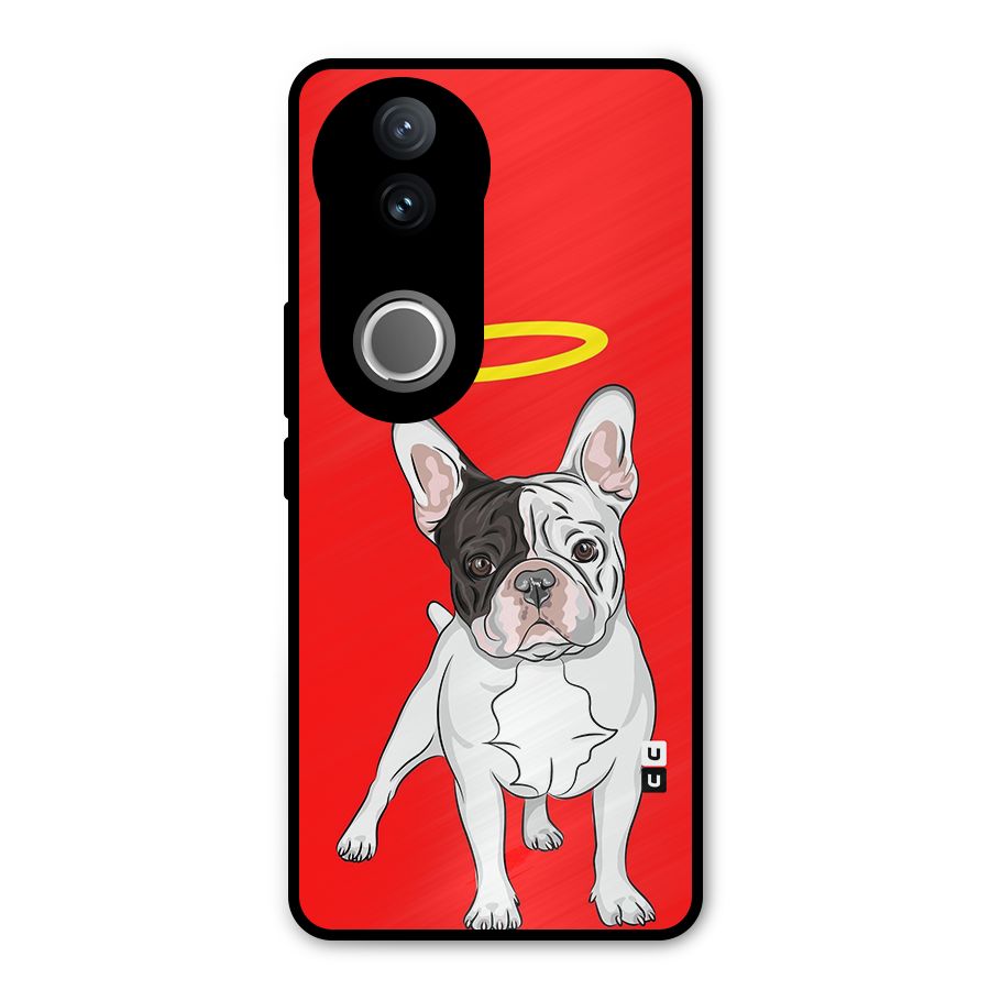 French Cute Angel Doggo Metal Back Case for Vivo V50