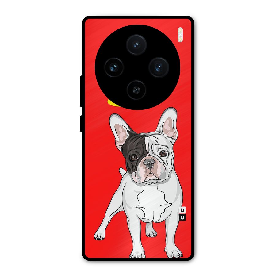 French Cute Angel Doggo Metal Back Case for Vivo X100