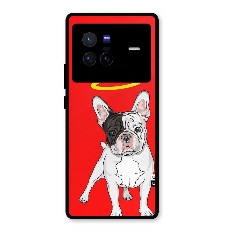 French Cute Angel Doggo Metal Back Case for Vivo X80